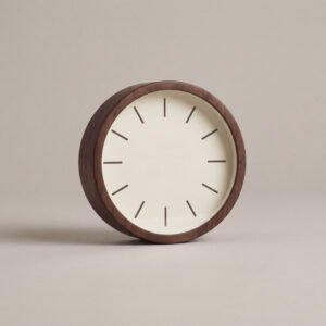 Walnut Desk Clock, Round