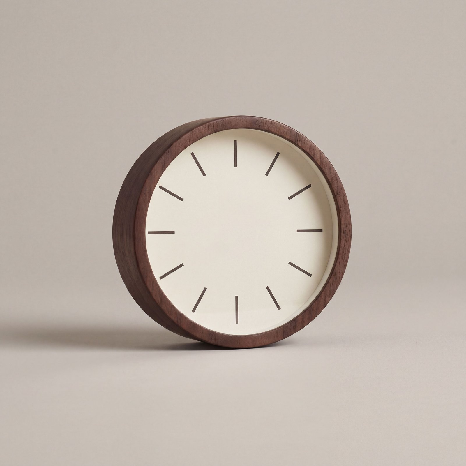 Walnut Desk Clock, Round
